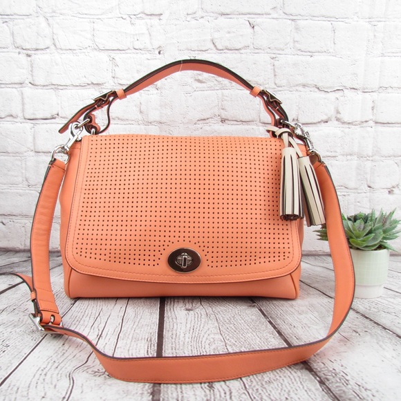 Coach Perforated Leather Romy Top Handle/ Shoulder Bag - Picture 1 of 10